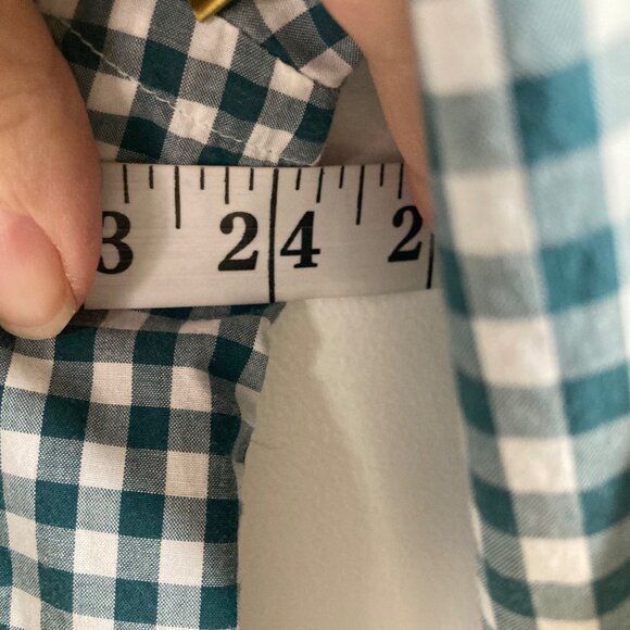 Mens Brooks Brothers Gingham Button Shirt Green White Cotton 16 1/2 Long Sleeve - Picture 9 of 11